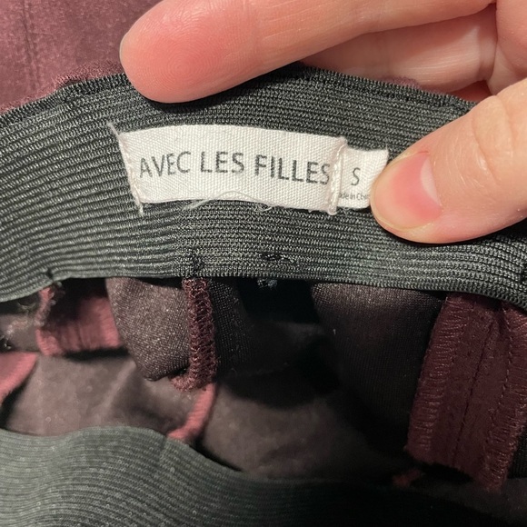 Avec les Filles Anthropologie plum split hem pants small faux suede - Picture 5 of 6